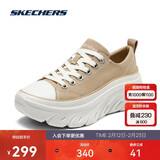 斯凯奇（Skechers）休闲鞋四季低帮绑带厚底缓震耐磨增高健步帆布鞋女鞋177435