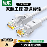 绿联 六类网线 千兆高速网络宽带线 CAT6类家用电脑笔记本路由器双接头线 八芯成品跳线灰白1米20174