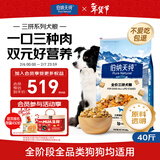 伯纳天纯三拼冻干牛肉粒肉松犬粮20kg/40斤