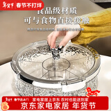 家の物语（KATEI STORY）日本进口干果盘分格零食果盘客厅高级水果盘糖果盒带盖瓜子盘托盘 卡扣式密封干果盒（国产）透明款 6格