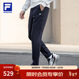 FILA 斐乐官方针织长裤男子冬季新款运动裤健身裤直筒休闲裤直口裤子 RD宝蓝-NV L 175/84A