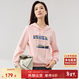 尚都比拉慵懒风宽松显瘦连帽卫衣女春秋季星空字母刺绣印花时尚宽松上衣