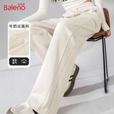 班尼路（Baleno）时尚拼接直筒裤女2026年春季新款高腰垂感藏肉舒适百搭休闲长裤