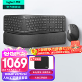 罗技（Logitech）K860无线蓝牙键盘 人体工学键盘分体式 笔记本电脑办公键盘Mac 带手托电池款家用多设备 全尺寸 人体工学键鼠套装K860+Vertical（大手）