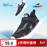 361° 男童跑鞋 中大童儿童运动鞋透气舒适春秋季跑鞋 黑 39