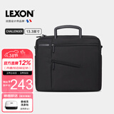 乐上（LEXON）商务单肩包男13.3英寸苹果笔记本电脑包斜挎包时尚公文包黑色