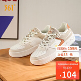 361°运动女鞋春夏季学生复古厚底增高小白休闲板鞋子女682116601F-9