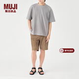 MUJI男式棉弹力斜纹短裤男士裤子休闲裤运动裤男生款AED91C3S
