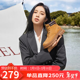 骆驼（CAMEL）大黄靴女都市户外四季可穿工装靴秋马丁靴 L23W307016 黄棕 37