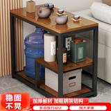 卓博 茶几小桌子边桌边几茶桌茶水柜多层置物架CJ07胡桃色加大号