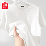 名创优品（MINISO）白色短袖t恤女2026新款夏季穿搭小个子打底衫宽松纯棉正肩上衣服
