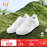 361°运动女鞋春夏季透气开学厚底增高小白休闲板鞋子女682426611-1