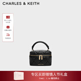 CHARLES&KEITH菱格链条手提斜挎小方包盒子包包女包生日情人节礼物CK2-80782534 Black黑色 小包
