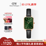 丹尼尔惠灵顿（DanielWellington）DW女士手表复古方盘小绿表轻奢石英腕表送女友情人节礼物DW446