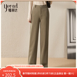 娅丽达2025新款阔腿裤秋冬女裤小个子裤子女爆款西装裤黑色直筒裤 咖啡色常规(G0) 30