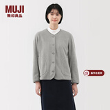 MUJI 女式 抓绒 开衫 外套 外衣 长袖 25年冬季 女装 BB2T4C5A 灰色 XL （165/92A）