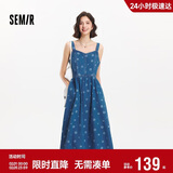 森马（Semir）牛仔连衣裙女甜酷时尚个性2025夏元气满印背带裙俏皮109325114025