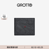 个乐经典羊皮短款钱包手工真皮多卡位卡夹卡包情侣情人节礼物 经典黑（木马）