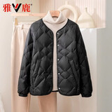 雅鹿2025新款轻薄羽绒服女短款小个子百搭内胆内外穿保暖洋气冬季外套 黑色 M 建议110-130斤