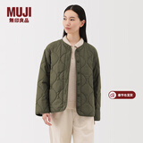 MUJI 女式 蓬松棉服绗缝夹克 女装外套女款棉衣棉袄25年冬季 BD10NA5A 卡其绿 L (165/88A)