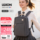 乐上（LEXON）双肩包女14英寸商务笔记本电脑包时尚休闲书包通勤旅行背包银河灰