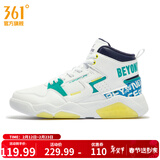361°男鞋运动鞋猎刃高帮板鞋男秋冬季保暖复古气质休闲学生板鞋子男 361度白/辐射紫 39