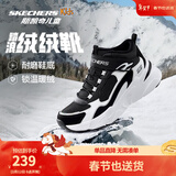 Skechers斯凯奇儿童秋冬休闲男女童二棉鞋轻质加绒保暖靴405222L/302583L 女童/黑色/白色/BKW 34