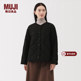 MUJI 女式 蓬松棉服绗缝夹克 女装外套女款棉衣棉袄25年冬季 BD10NA5A 黑色 M (160/84A)