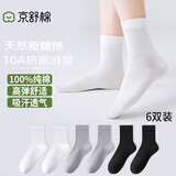 京舒棉京东自有品牌棉·秋冬季女新疆棉10A级抗菌中筒100%纯棉袜