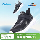 361° 男童跑鞋 中大童儿童运动鞋透气舒适春秋季跑鞋 黑 38