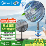 美的（Midea） 电风扇 家用风扇7叶落地扇立式轻音节能大风量电扇台扇迷你扇台立两用转页扇空气循环扇安静低音 香薰风感丨语音遥控 家用落地扇
