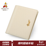 稻草人女士钱包头层牛皮多功能零钱包多卡位拉链手拿钱包情人节新年礼物 白色