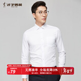 才子（TRIES）【易打理】男装长袖衬衫男春秋休闲轻正装男士商务绅士衬衣男 白色 2XL 41(175/96A)