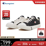 Champion美国冠军板鞋女男 日系休闲撞色简约百搭帆布鞋24FWK05 黑色 43 