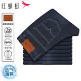 红蜻蜓（RED DRAGONFLY）牛仔裤男商务休闲时尚百搭棉质舒适微弹修身直筒男长裤子黑色33