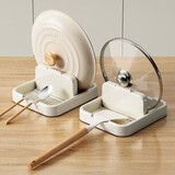 优勤（YOUQIN）厨房锅盖架台面坐式可折叠置物架放勺子炒菜铲子锅铲架托收纳神器 折叠锅盖架-白色【台面款】