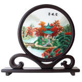 品绣者（pin xiu zhe） 湘绣 爱晚亭牡丹双面绣摆件客厅画手工刺绣礼品成品湖南长沙特产 爱晚亭
