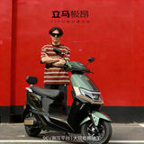 立马电动摩托车【CCTV大国品牌】极昂 77KM续航1500W电机96V20Ah铅酸电池爬坡王电动车 钛金绿