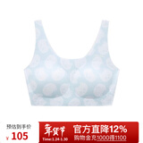 like uu风筝内衣系列基础隐形少女无痕内衣青春发育期文胸儿童内衣 小熊满印蓝 均码 plus版（100-130斤）