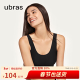 ubras无尺码免拆胸垫文胸女无钢圈胸罩无痕背心女聚拢内衣粉底液 黑色 均码 -经典背心版(100-130斤)