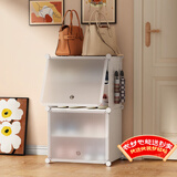 安尔雅超薄鞋柜门口简易鞋架玄关多层防尘收纳架树脂组装柜 单列四层白