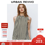 UR2025秋季新款女装撞色格纹超宽松无袖罩衫衬衫UYU250031 黑色格子 (偏宽松) M (M-L)