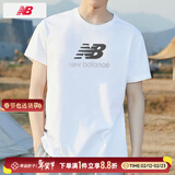 NEW BALANCE短袖男 25夏季新款运动服装纯棉透气圆领打底衫休闲半袖上衣T恤男 白色-SST/纯棉亲肤 XL /180