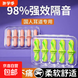 耳塞睡眠专用耳朵超级隔音学习晚上睡觉神器降噪声静音打呼噜防吵 隔音耳塞2对/盒-蓝色