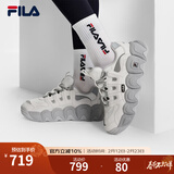 FILA斐乐女鞋舒适可颂面包鞋复古老爹鞋2024冬季新款增高厚底鞋运动鞋 微白/银器灰-WA 35.5