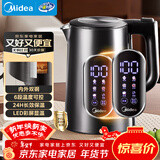 美的（Midea）电热水壶烧水壶自动断电316L母婴级不锈钢 1.7L恒温多段调温彩屏触控婴儿调奶电热水瓶年货SHE1750