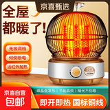 骆驼取暖器家用小太阳电热取暖器鸟笼取暖器电暖器新款火炉小型节能速热电暖气电烤炉神器 骆驼国标【玫瑰金】无极调温 自带3C电源线3米