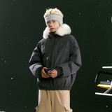 F426【赵露思同款】新国标90绒加厚大毛领工装派克连帽羽绒服 深灰色 XL