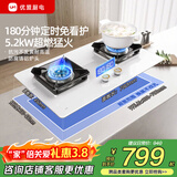 优盟（UM）定时燃气灶 天然气灶具液化气 家用大火力嵌入式煤气灶双灶 大面板换新免改孔猛火灶 家电以旧换新 5.2大火力+精铜火盖+180分钟定时271BL 瓶装液化气(20Y)