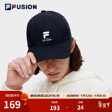 FILA FUSION斐乐潮牌棒球帽中性休闲鸭舌帽网球运动遮阳帽 深黑-BK XS